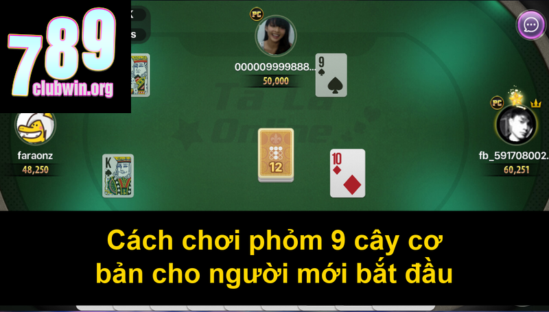 Cách chơi phỏm 9 cây cơ bản cho người mới bắt đầu